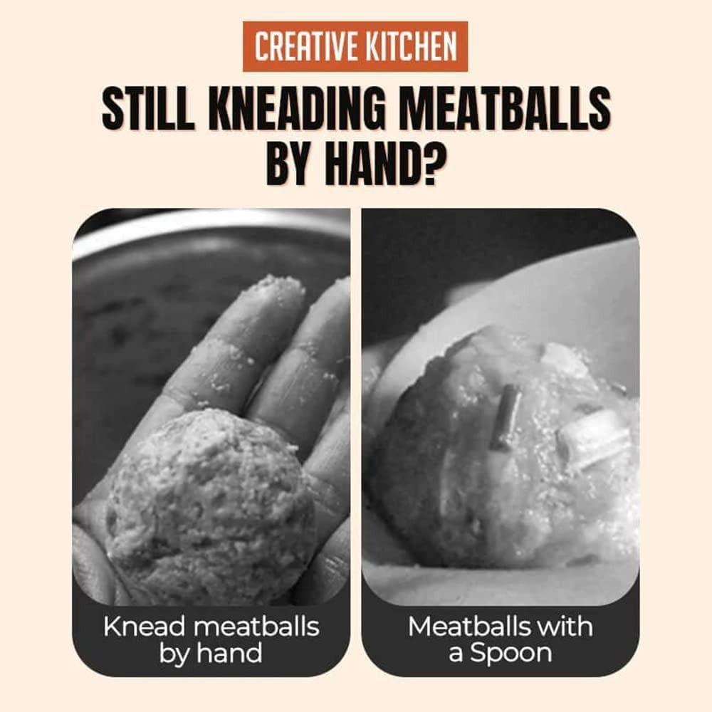Cooking Tools Kitchen Triple Meatball Maker with Cutting Spade None-Stick Meatball Maker