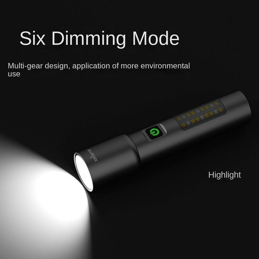 USB Rechargeable Telescopic Zoom Lamp with 6 Modes Camping Emergency Torch  for Outdoor