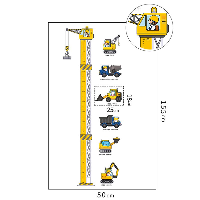 Мультяшные животные Измеритель роста Наклейка на стену Динозавр Панда Наклейка на стену для детской комнаты Детская Измерительная линейка роста Таблица роста