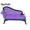 1/6 Doll Accessories Mini Dollhouse Furniture Purple Sofa Couch For Barbie Doll House Kids Toys Girl Christmas Gift