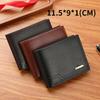 Men's Wallet Men's Short Wallet Casual Lychee Pattern Soft Wallet Multi-card Space Large Capacity Small Wallet