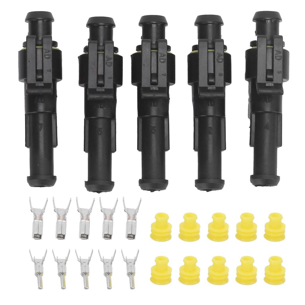 5pcs 1Pin Electrical Wire Connector Super Seal Waterproof for Car Truck Motorcycle Ship