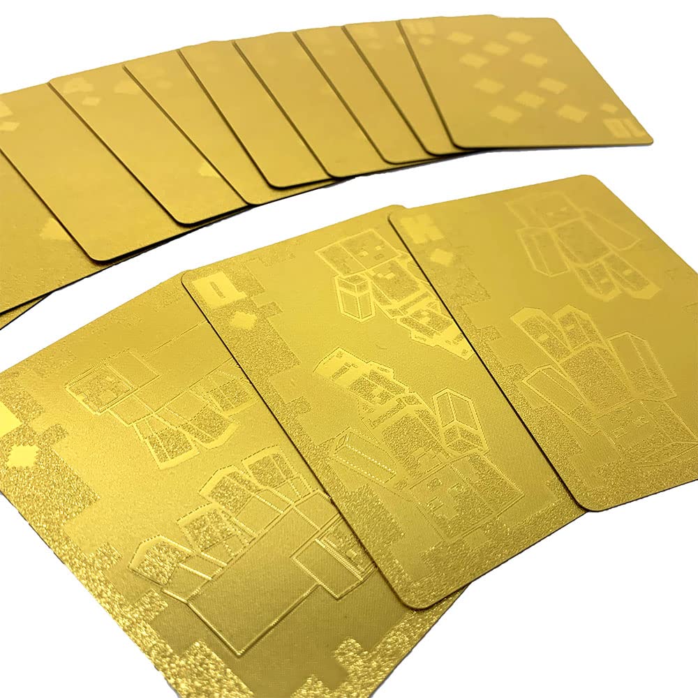Крутые игральные карты, сияющие золотом. Золотые игральные карты Minecraft 9 см. Официальные товары. Прибл.