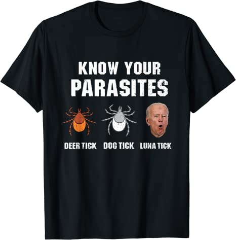Know Your Parasites Funny Joe Biden TShirt Sarcastic Sayings Quote Jokes Graphic Tee Tops Unisex Clothing Campaign Street Outfit