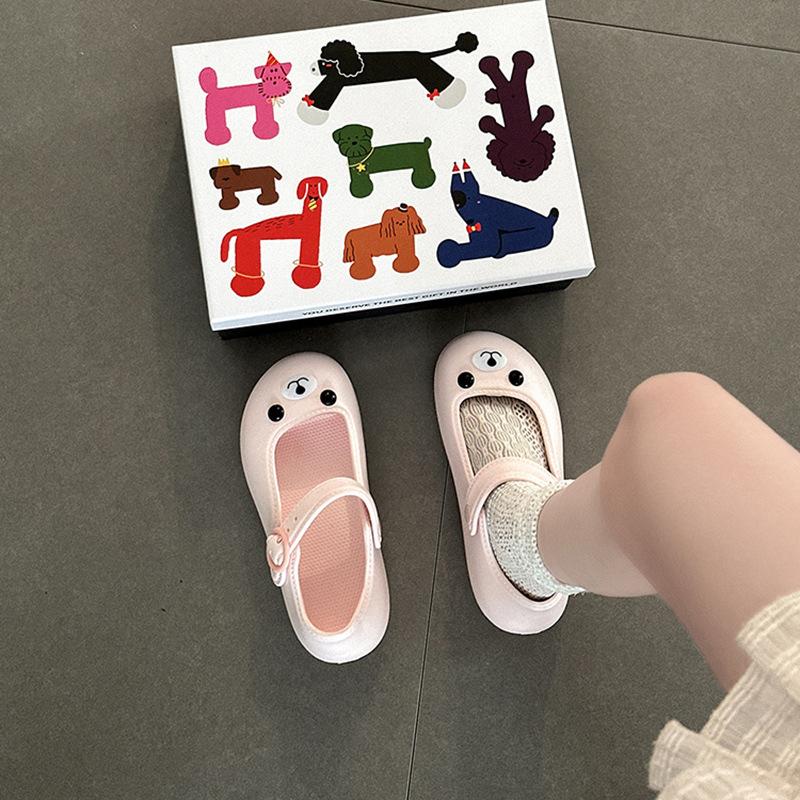 Модная мягкая милая мультяшная сумка-голова щенка, летние новые женские шлепанцы из ЭВА, универсальная крутая обувь