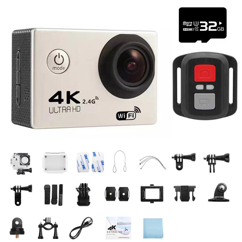 Экшн-камера Ultra HD 4K, 1080P/30FPS, Wi-Fi, 2,0 дюйма, 170D, подводный водонепроницаемый шлем, видеозапись, камеры Go Sports Cam Pro