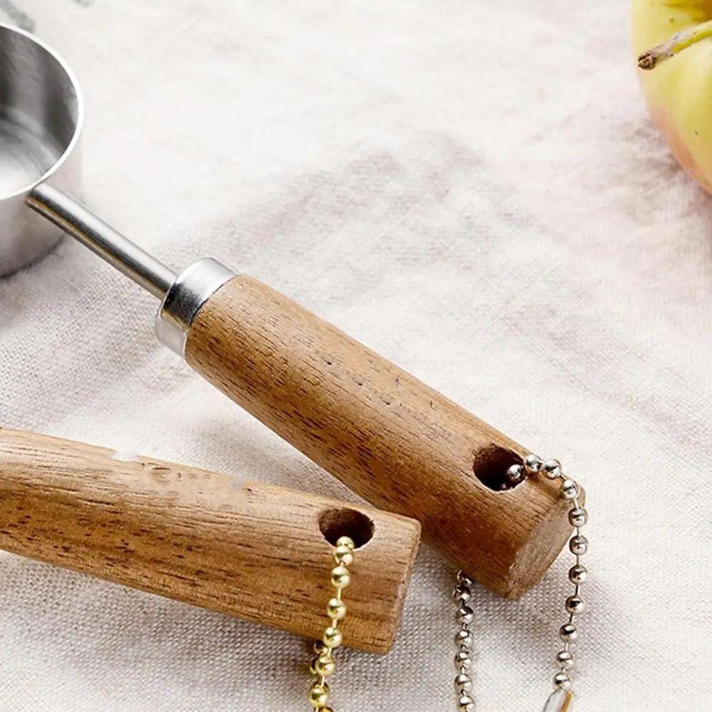 14 мл мерный стакан с деревянной ручкой, кухонные мерные инструменты, мерная ложка из нержавеющей стали для выпечки