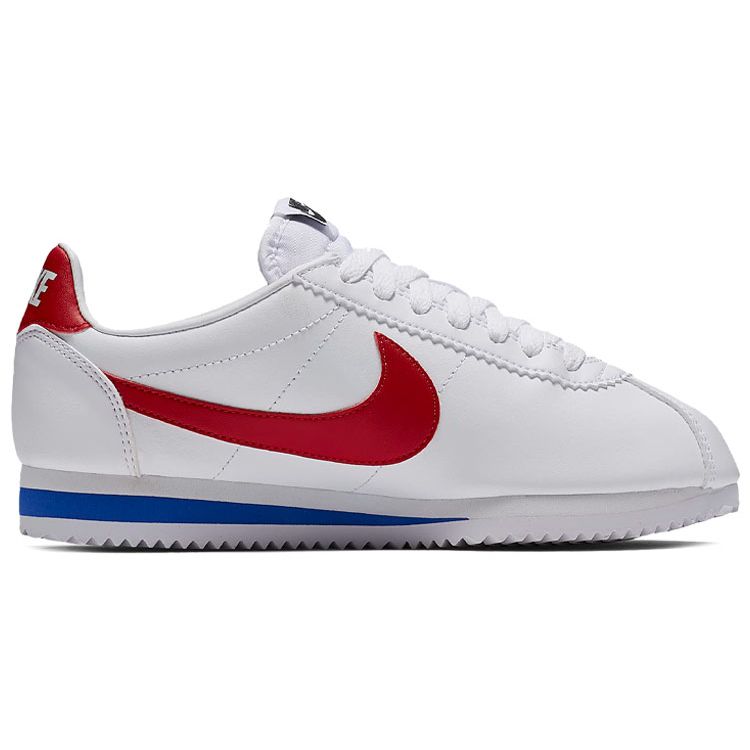 Nike Классические кожаные белые красные женские кроссовки Cortez 807471-103