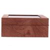 10-Slot Watch Box Glass Top Vintage Display Jewelry Storage Organizer Case Wood Density Board+Velvet Cloth Rosewood Grain