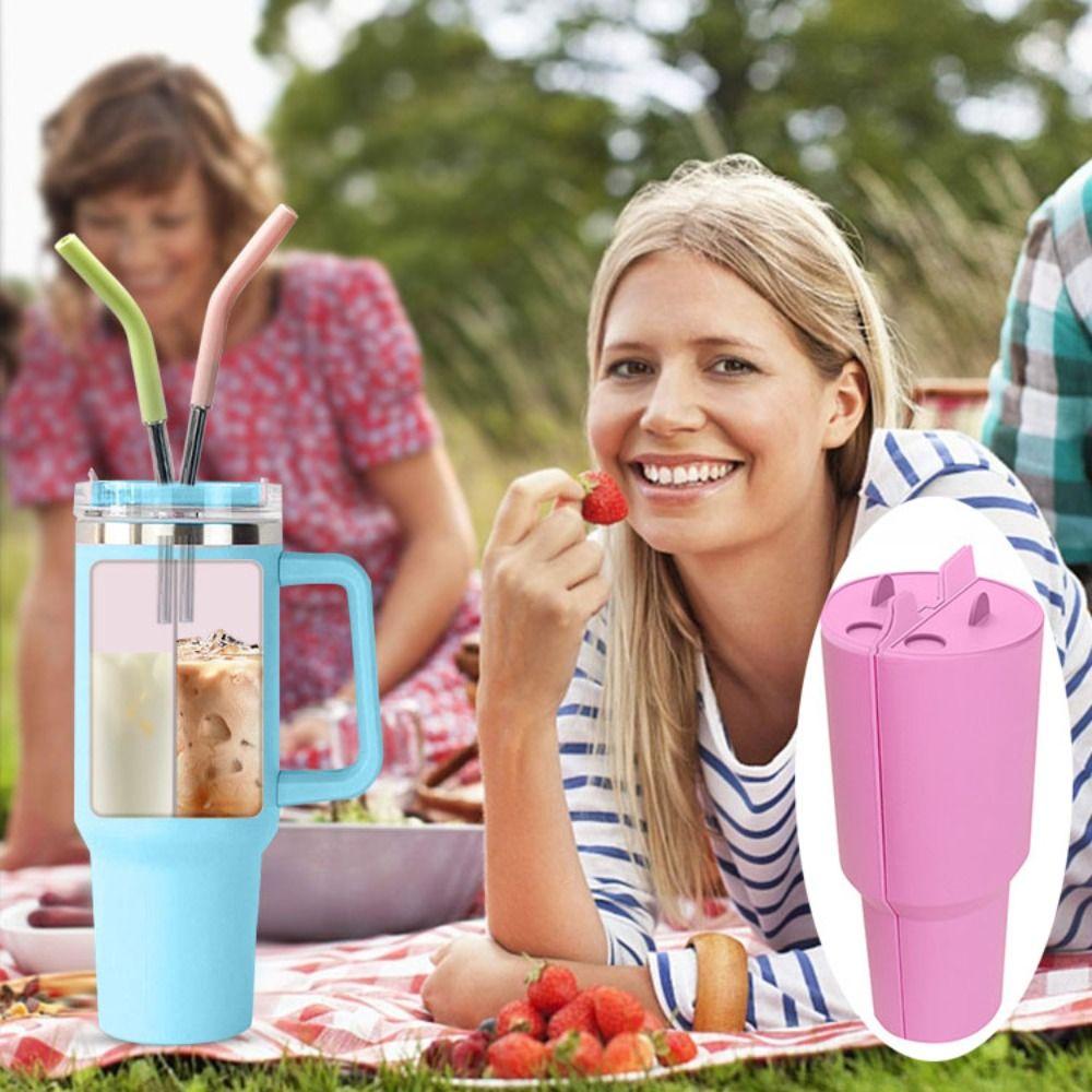 2 In 1 Insulated Mug Divider Double-Flavor Water Bottle Compartment Creative Water Cup Liner Drink