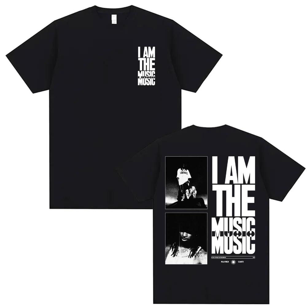 Playboi Carti I AM MUSIC Album Cover T Shirt Mens Clothing Harajuku Hip Hop Street Summer Male 100 Cotton Oversized Tshirts