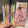 6Pcs Cute Cartoon Labubu Gel Pen Kawaii 0.5Mm Black Ink Press Pen School Supplies Girl&Child Stationery Gifts