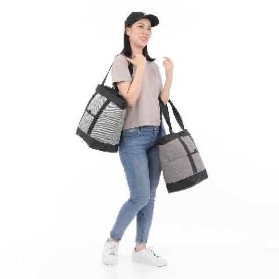 Изолированный мягкий холодильник большой вместимости черный сохраняет вещи сохраняет вещи легко носить на плече сумка-тоут короткие поездки [HerringLodge] сумка, сумка, 24 л, BlackStrip,