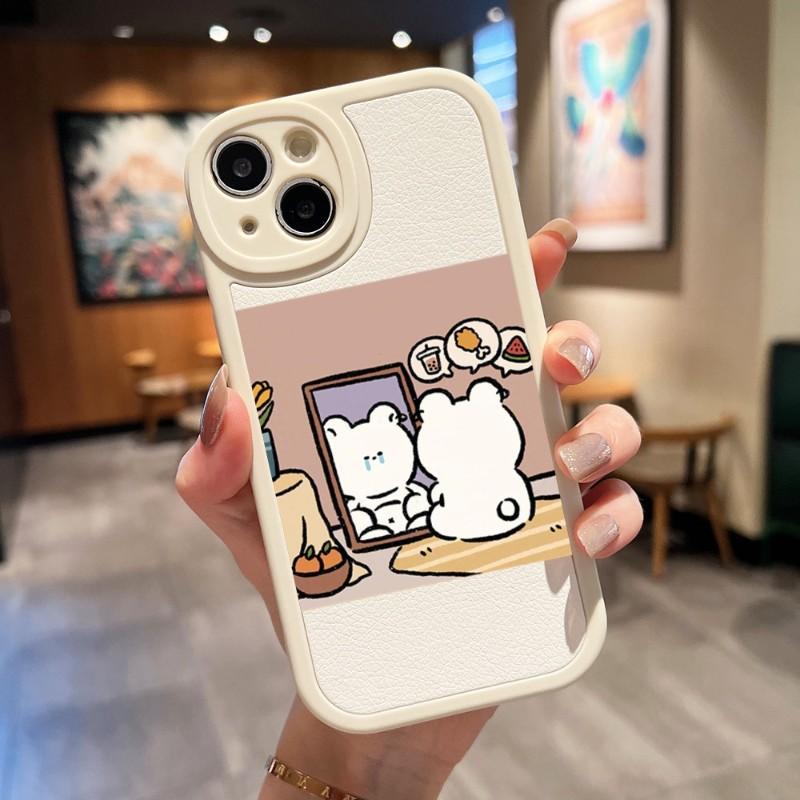 Чехол для телефона с рисунком милого медведя для Apple Iphone 13 14 Pro 11 12 Mini Max X Xr Xs 8 7 Puls, силиконовый чехол из овечьей кожи