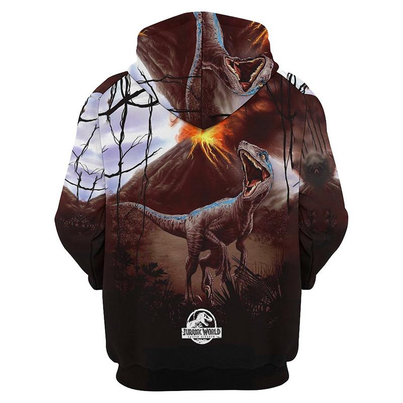 Осенние мужские толстовки с капюшоном, топы с парком Юрского периода, пуловер с 3D принтом, модная одежда, повседневные толстовки с изображением Мира Юрского периода, уличная одежда, пальто с динозавром