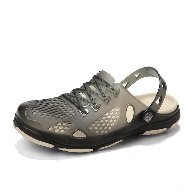 Летние мужские сандалии, пляжные тапочки, модные уличные тапочки, повседневная пляжная обувь для водного спорта, дышащие полые шлепанцы, дешевые мужские кроссовки Aqua