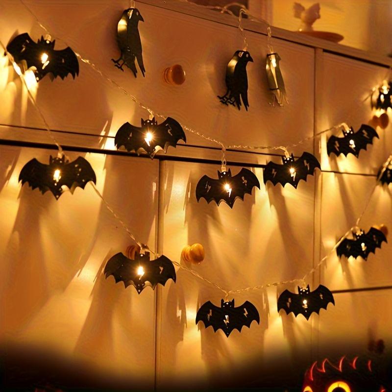 Светодиодная гирлянда на Хэллоуин, украшение для фестиваля призраков, железная художественная летучая мышь, призрачная батарейка, световой бар, декор для вечеринки