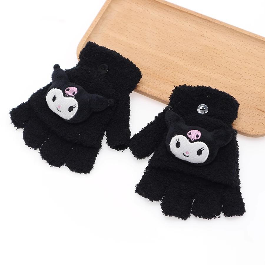 Kids' Winter Fingerless Flip-Top Writing Gloves – Warm Half-Finger Gloves for Boys & Girls