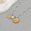 Beach Wind Jewelry Ocean Series Women's Long Shell Starfish Necklace Versatile Pearl Clavicle Chain
