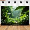 VIKAMA Misty Tropical Rainforest Tapestry Primitive Forest Plants Background Cloth Natural Forest Style Living Room Decoration
