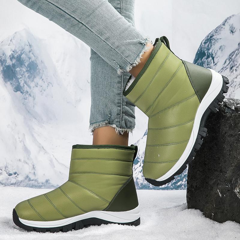 Ladies' Winter Fashionable Anti Slip Wear-resistant and Warm High Top Cotton Shoes with Added Fleece Outdoor Snow Boots