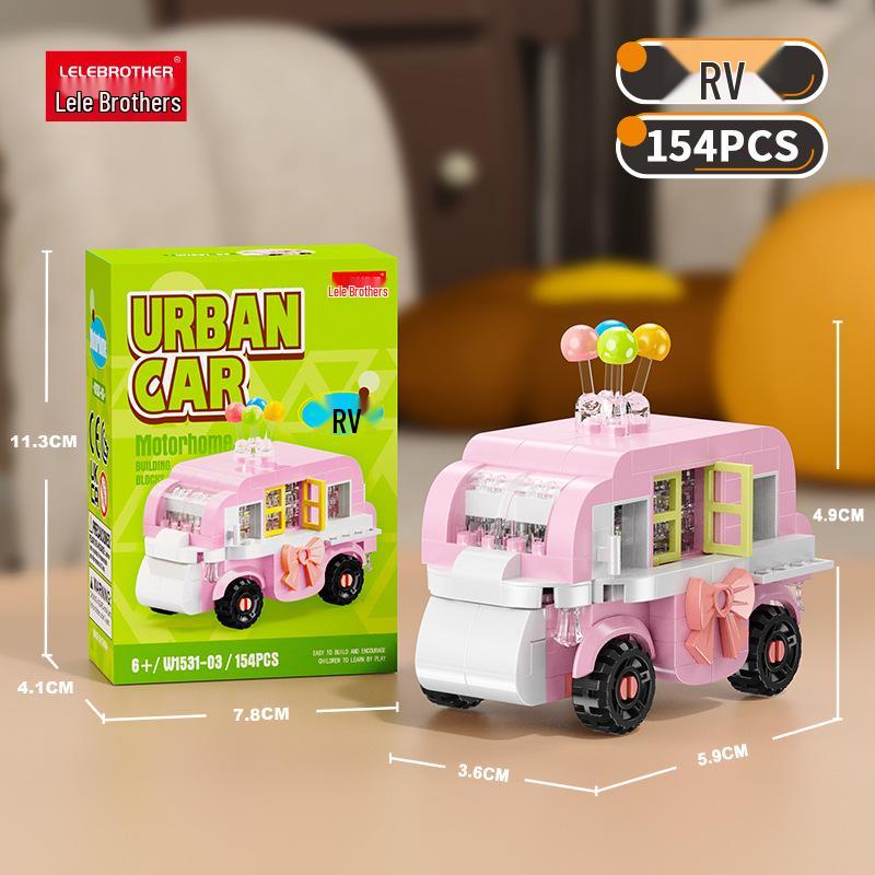 2026 Micro-Particle Cartoon Car Building Blocks for Boys - Educational Assembly Toys