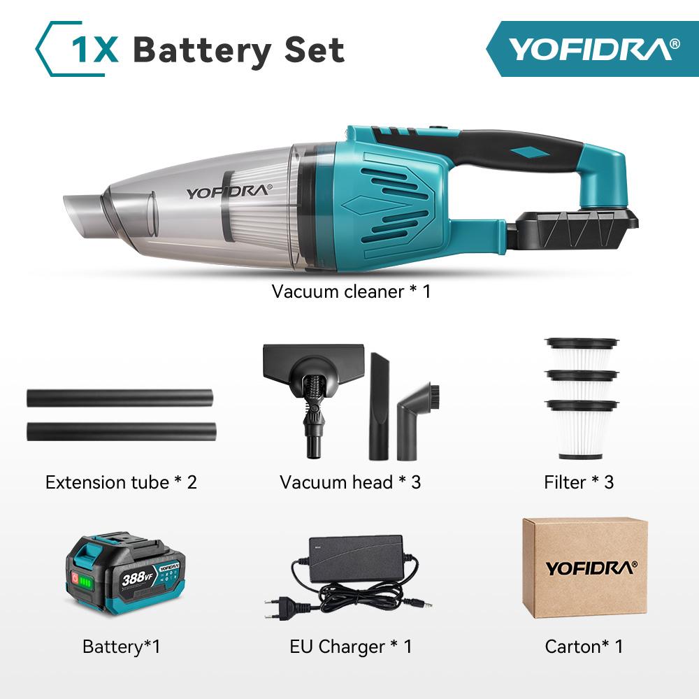 Yofidra 1500 Вт Электрический беспроводной пылесос Портативный аккумуляторный бытовой инструмент для уборки Для аккумулятора Makita 18 В Штифт