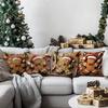 Festive Gingerbread Christmas Pillowcases: Adorable Decor for Your Holiday Home! sofas, bedroom pillow covers, holiday gifts