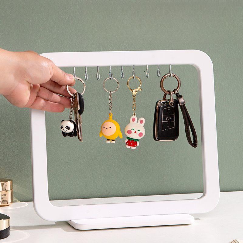 Деревянная многофункциональная прихожая: Настольный подвесной органайзер для ожерелий и браслетов, подставка для хранения ключей для спальни с крючками для браслетов и аксессуаров