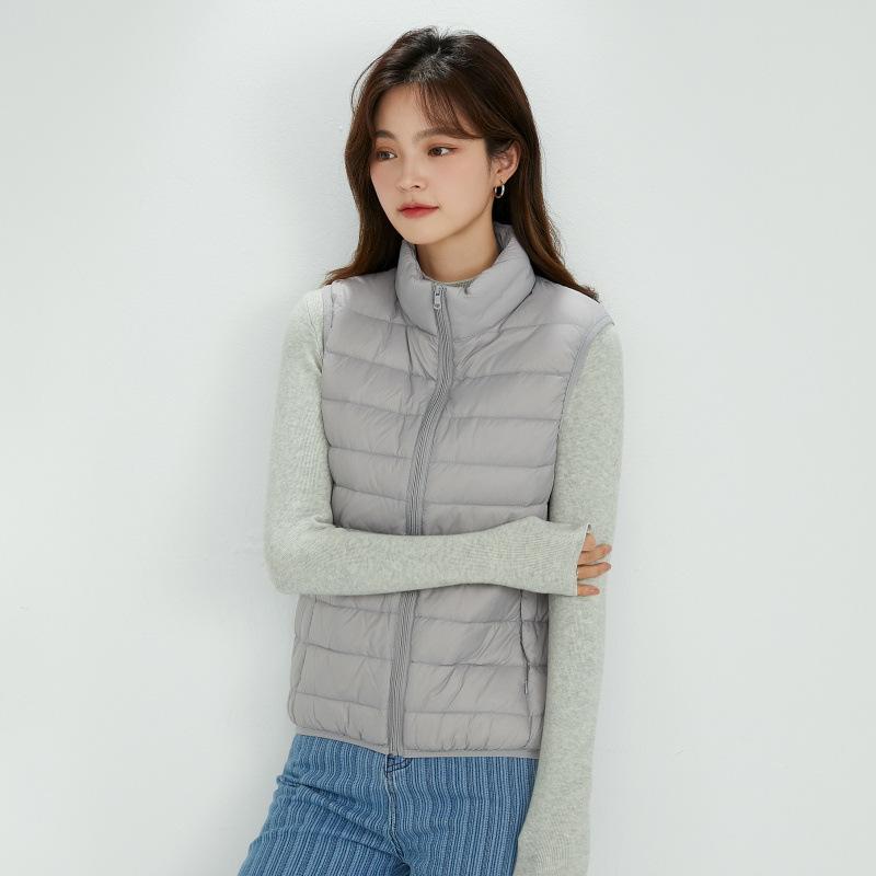 Autumn and winter light down vest stand-up collar vest short vest down jacket women's vest vest vest vest
