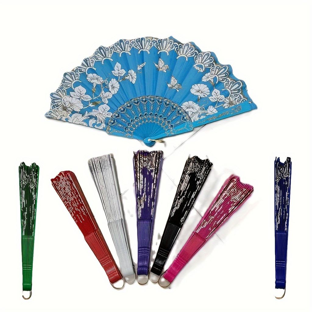 1 шт. Традиционный китайский ручной складной веер, винтажный восточный стиль, элегантный веер с цветочным узором, для свадьбы, танцев, фотографии, аксессуар для ципао
