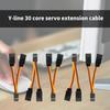 Набор из 5 шт. 30-жильных коротких Y-образных кабелей-разветвителей для сервоприводов 5 см для сервоприводов JR Futaba Устройств дистанционного управления вертолетами