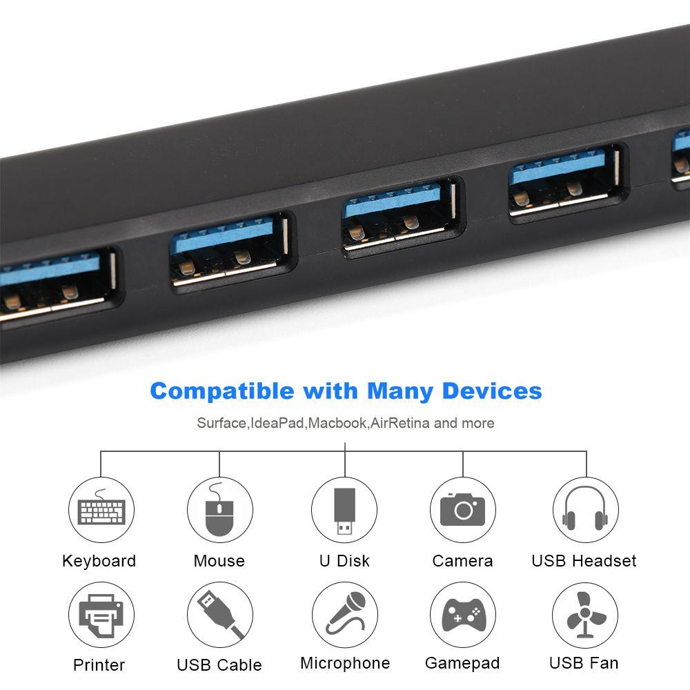 Data Transfer High Speed Individual LED Power Switch 4/7 Ports Splitter USB Expander USB 3.0 Hub