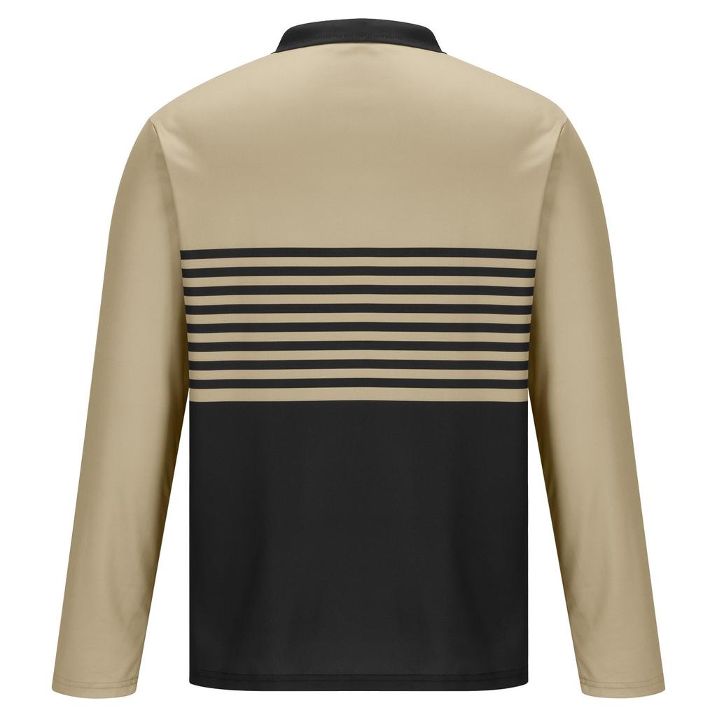 100% Polyester 3D Digital Print Stripe Polo Shirt Men Slim Fit Business Casual Turn-down Collar Polo Shirt Tops