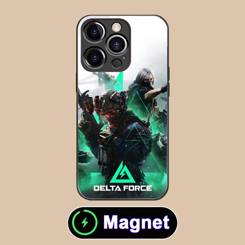 Game Delta Force Glass MagSafe Mobile Phone Case for iPhone 17 16 15 14 13 12 11 Air Pro Max Plus Mini Colorful Cover