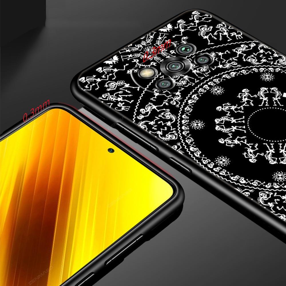 Чехол-накладка с рисунком 'Скелет Череп' для Xiaomi Poco F7 Ultra F6 F5 F4 F3 X6 X5 X4 X3 NFC C51 C55 M4 GT 5G Мягкий ТПУ Корпус Fundas Сумка
