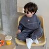 Детский комплект одежды на весну и осень в корейском стиле, повседневный комплект из 2 предметов для мальчиков, свитер и штаны, детский свободный спортивный комплект