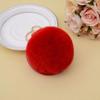 Hand mirror pom-pom keyring (red) car keyring