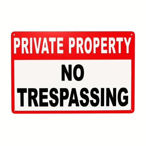 Private Property No Trespassing 8" x 12" Metal Sign NEW!