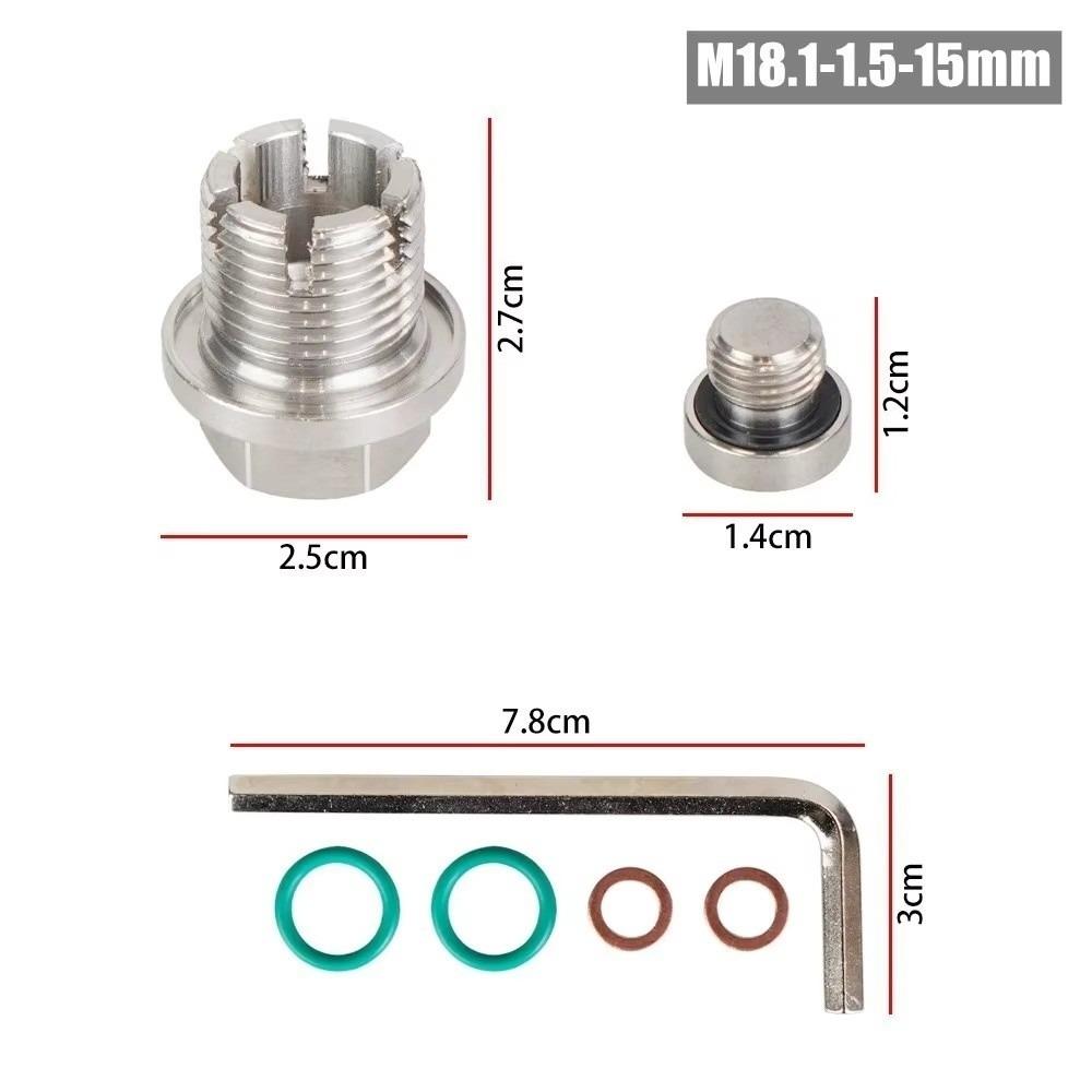O-Ring Gasket Oil Drain Plug Kit Hex Wrench Included Self Tapping Plug Vehicle Maintenance