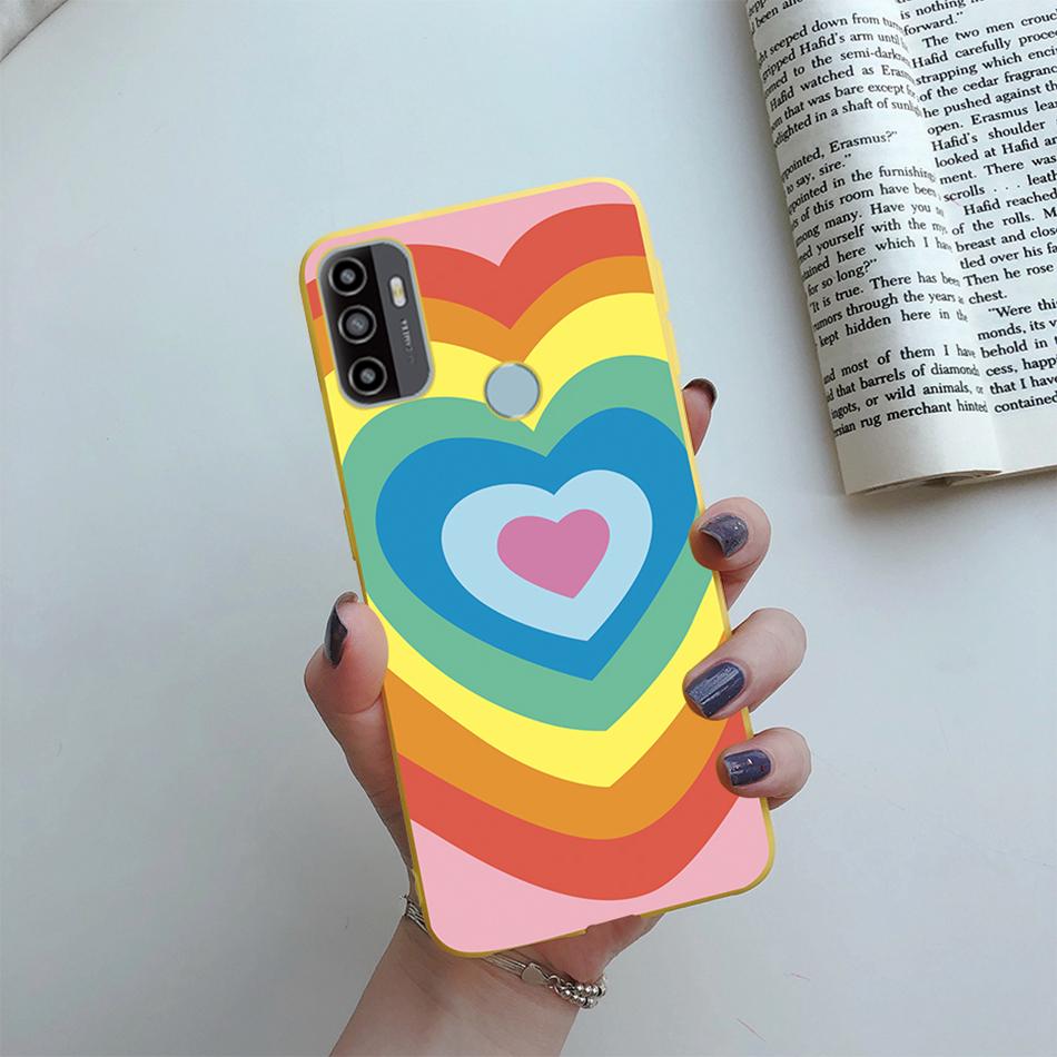 Чехол для OPPO A53S 2020 Мультяшный Coque Сердце Нарисованный Силиконовый Задняя Панель Телефона Для oppo a53s A 53s A53 s oppoa53 2020 Чехол-Ракушка