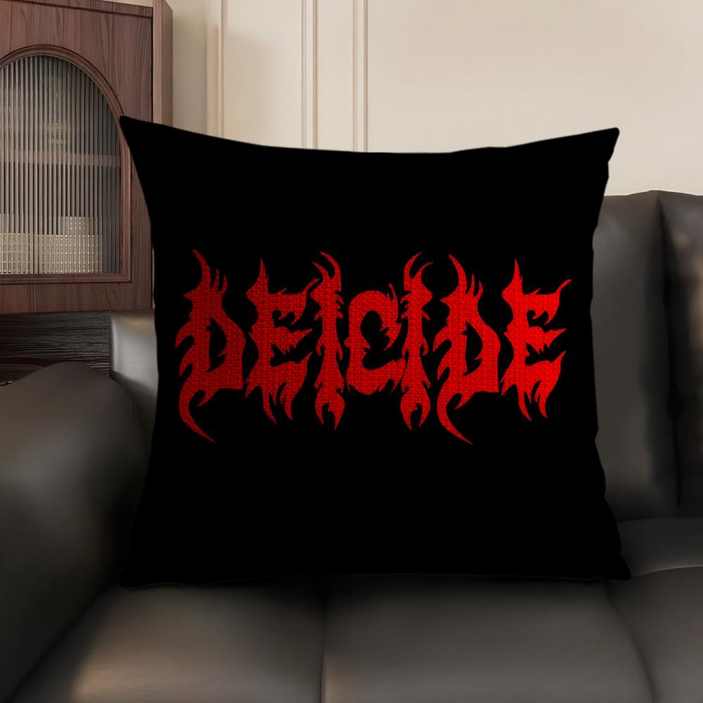 Чехол на подушку с принтом группы D-Deicide Натуральный лен Органическая ткань Двусторонний принт Диван Домашний декор Подарок Наволочка