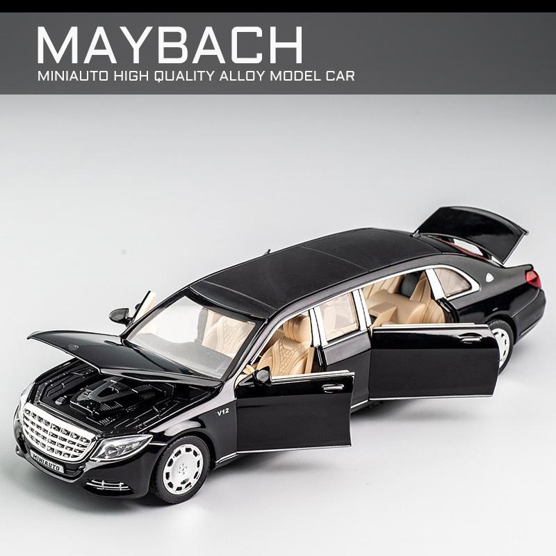 1/32 Toy Car Benz Maybach S650 Extended Edition Metal Toy Alloy Car Diecasts & Toy Vehicles Car Model Light Sound Toys for Children