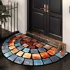 VIKAMA Цветной коврик для приветствия с узором из камня, Ретро полукруглый противоскользящий коврик для пола, Ковер для спальни, Домашнее украшение