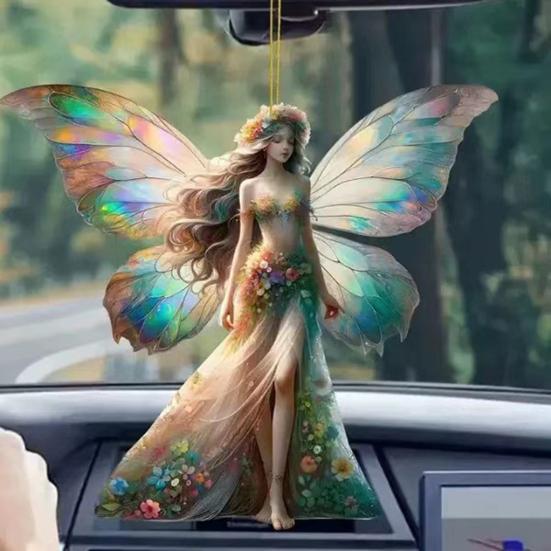 Автомобильная подвеска 2D акриловые разноцветные бабочки сказочный шарм украшение для автомобиля зеркало заднего вида подвесное украшение