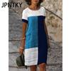JPNTKY Women's Fashion Summer Spring Short Sleeve O-Neck Casual Dresses