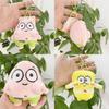 Soft Short Plush Spongebob And Patrick Star Figurine Keychain With Cute Design