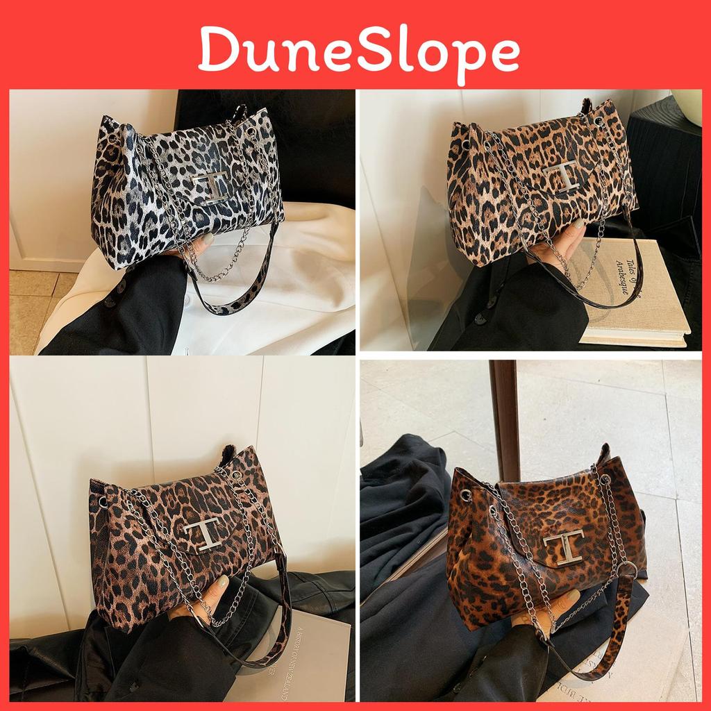 Stylish Retro Leopard Print Crescent Bag Fashionable Pu Material For Everyday Use