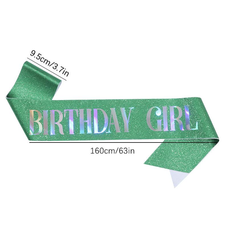 Пояс для именинницы, пояс для дня рождения для женщин, блестящий пояс с разноцветной фольгой, сувениры для вечеринок на 16-летие, 18, 21, 30 или любую вечеринку в честь Дня Рождения
