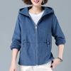 Women Spring Loose Casual Zipper Coat Women's Hooded Jacket Plus Size